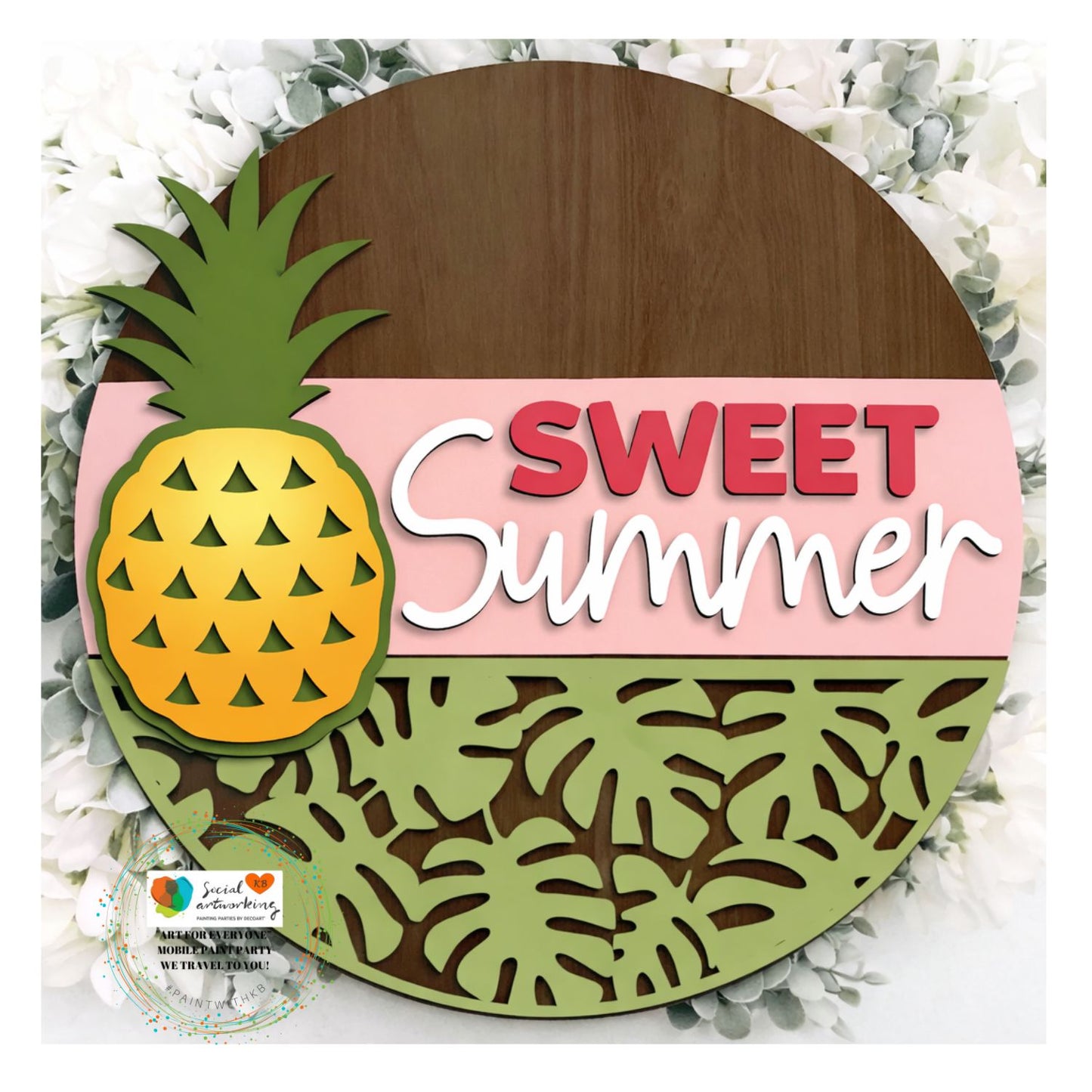 Sweet Summer Pineapple 2-D Wood Hanger