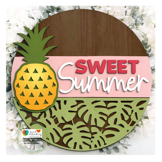 Sweet Summer Pineapple 2-D Wood Hanger