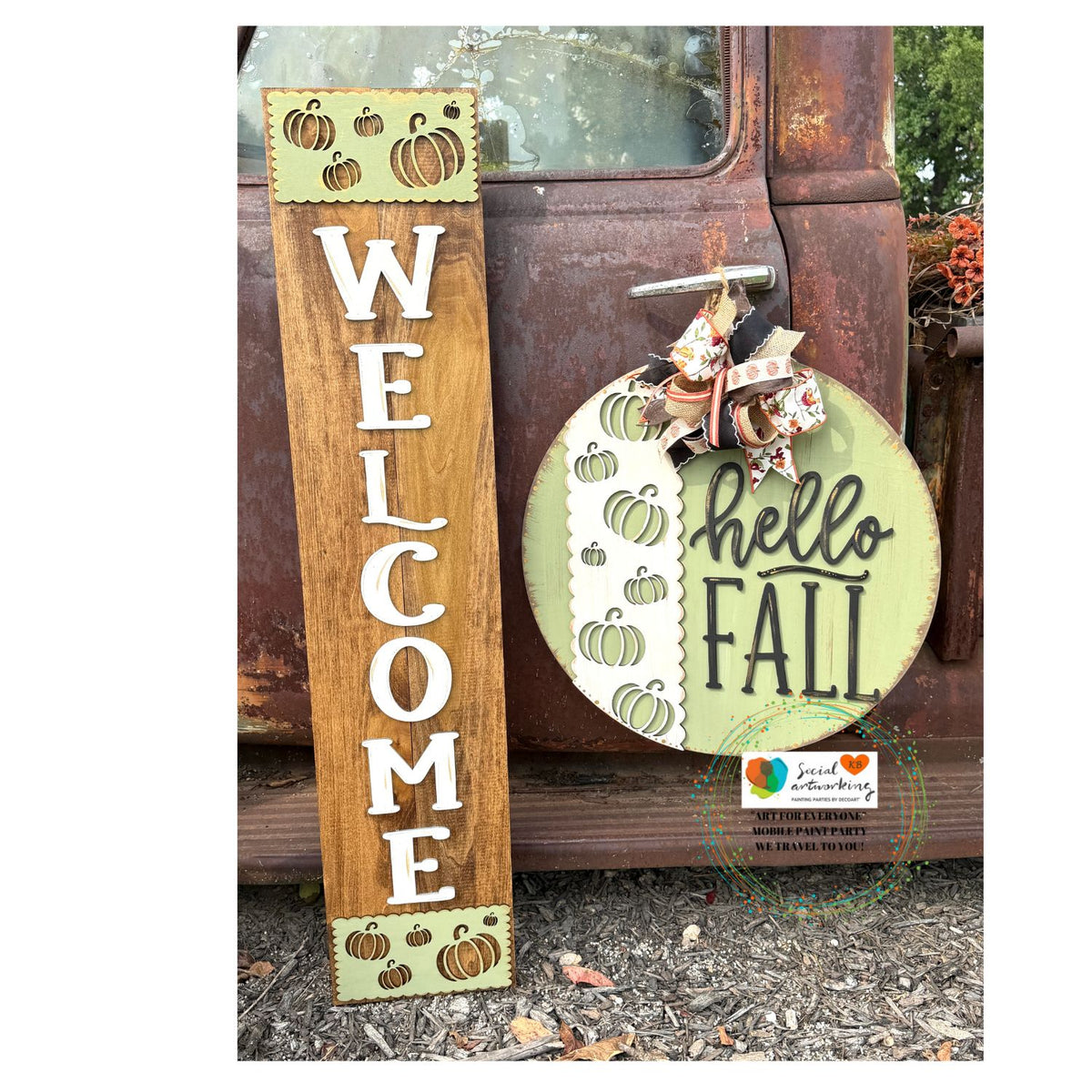 Welcome Pumpkin 2-D Porch Leaner