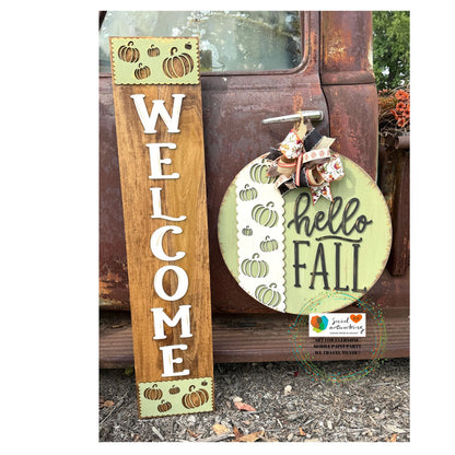 Welcome Pumpkin 2-D Porch Leaner
