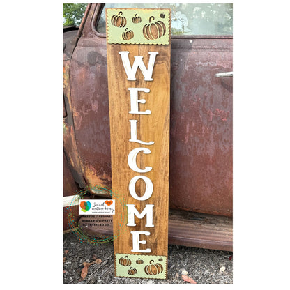 Welcome Pumpkin 2-D Porch Leaner