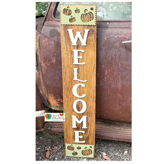 Welcome Pumpkin 2-D Porch Leaner