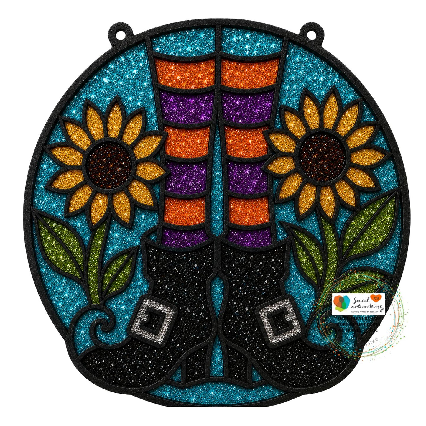 Witches Boots Suncatcher 6 or 8 inch shape