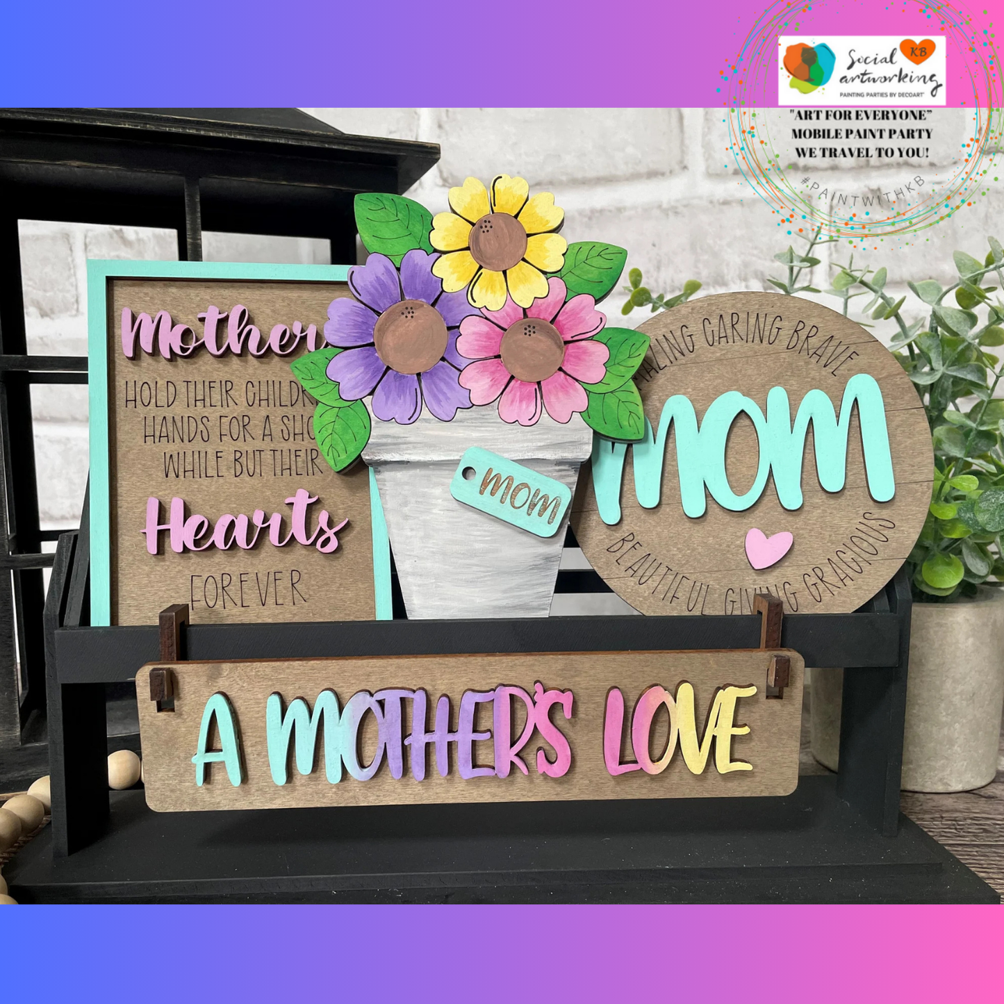 A Mother's Love Shelf Sitters 2-D Wood Shapes and Shelf