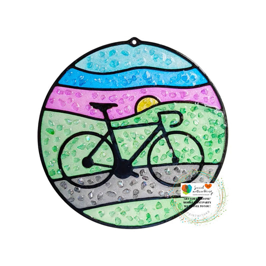 Bike Suncatcher 6 or 8 inch shape