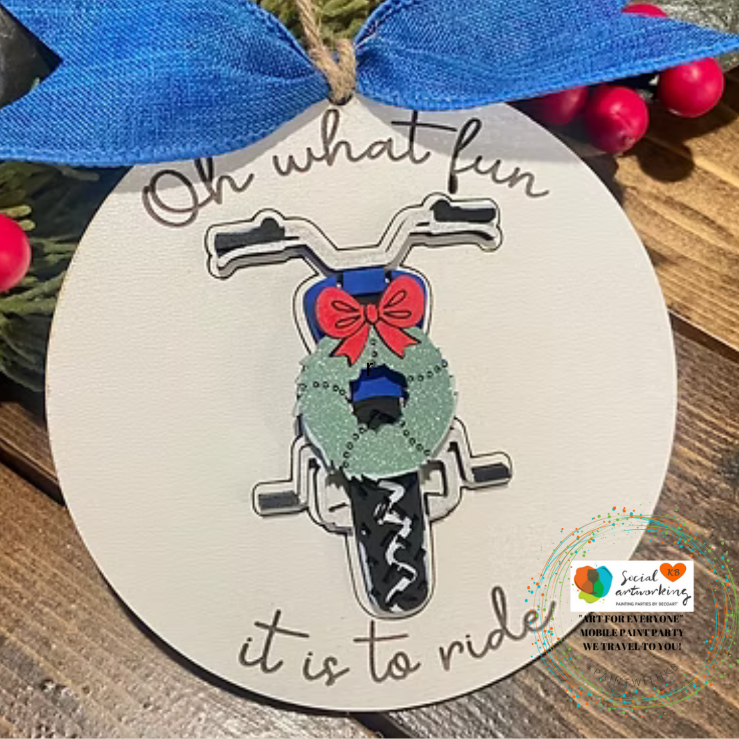 Oh what fun it is to ride- Bike Ornament