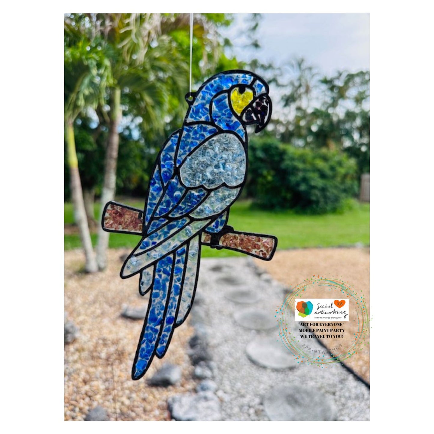 Macaw Parrot Suncatcher 6 or 8 inch shape