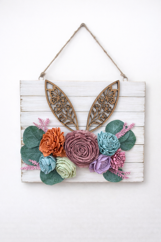 Bunny Ears Wood Flower Pallet