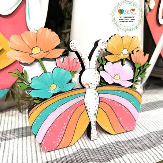 Butterfly Flower Box 2-D Wood Shape