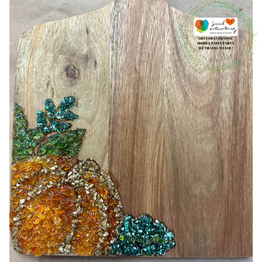 Pumpkin Engraved Wood Charcuterie Board