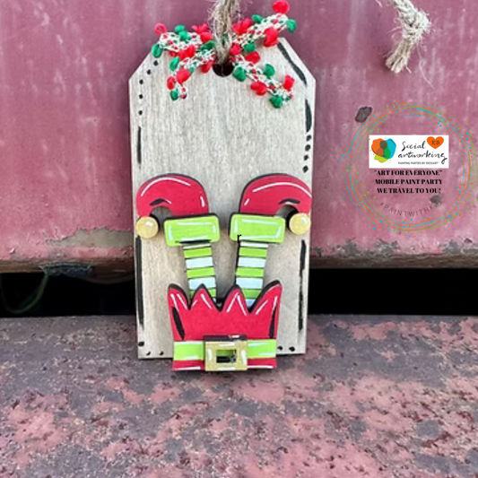 Elf Legs Tag Ornament