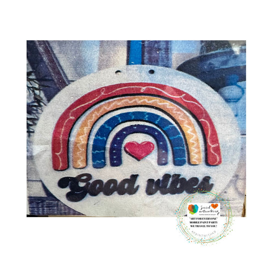 Good Vibes Rainbow 2-D Wood Kids Sign