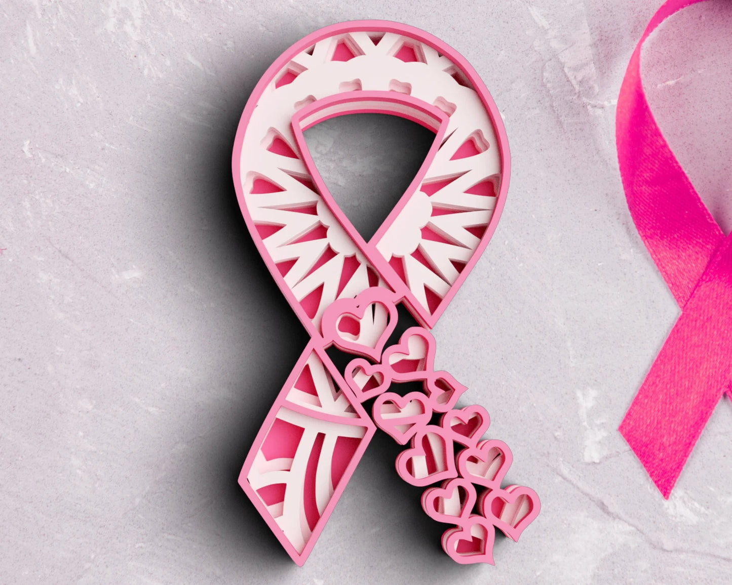 Stronger Than Cancer Ribbon 2-D Wood Shape