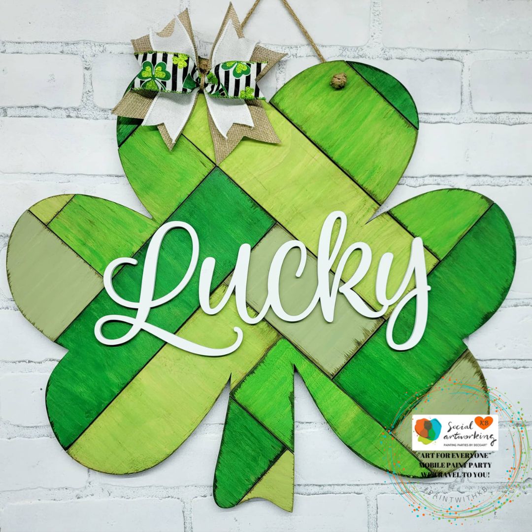 Lucky Shamrock Patch Work 2-D Wood Shape