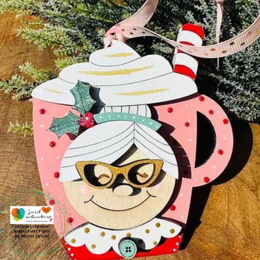 Mrs Claus Mug with Straw