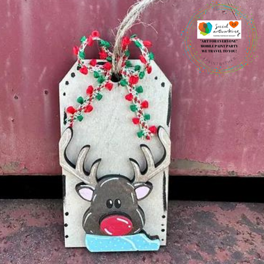 Reindeer Head Tag