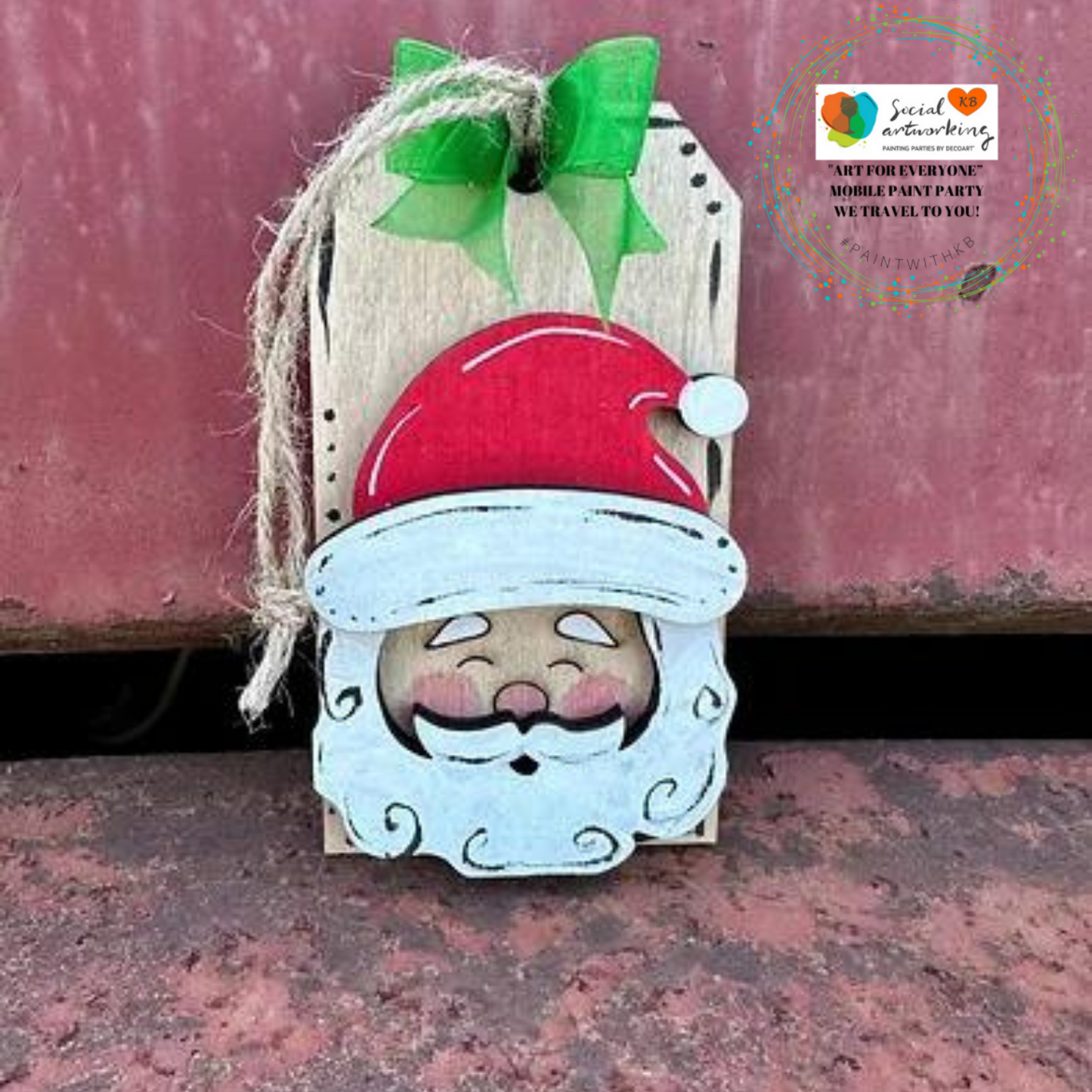 Santa Head Tag Ornament