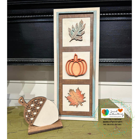 Fall Leaning Sign with Acorn