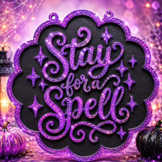 Stay a Spell Scallop Edge 2-D Door Hanger