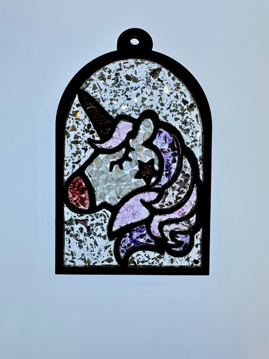 Faux Stain Glass Unicorn